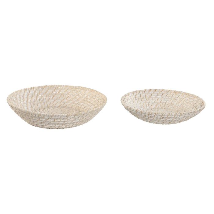 Centro Mesa Balines DKD Home Decor Blanco Natural 35 x 8 x 35 cm Set de 2 Centro Mesa Balines DKD Home Decor Blanco Natural 35 x 8 x 35 cm Set de 2