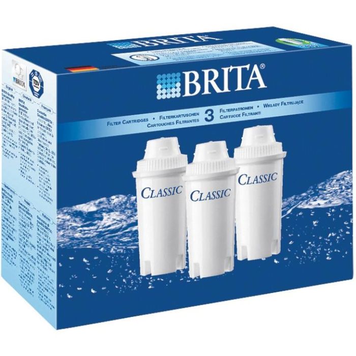 Brita Cartuchos de Filtro de Agua Clásico - Pack de 3 Reciclables - Reduce Cal, Cloro, Aluminio, Cobre y Plomo 1