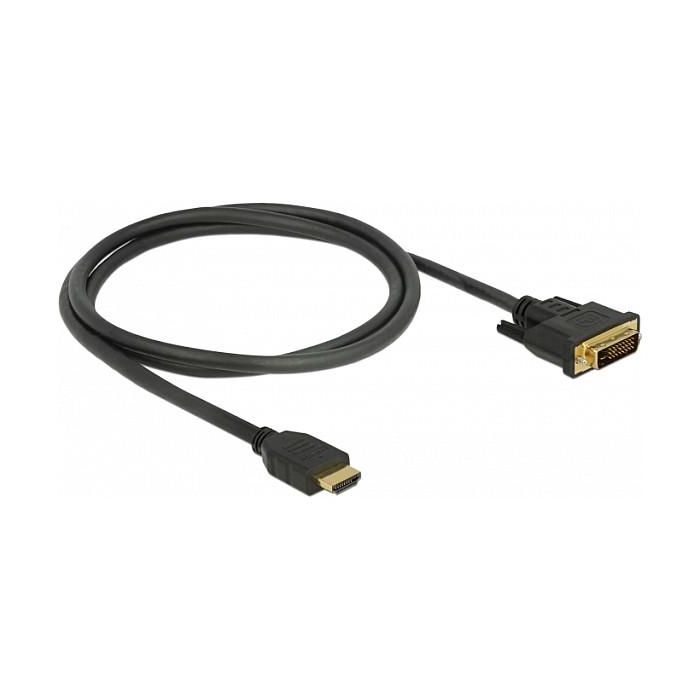DELOCK 85652 Cable HDMI a DVI 24+1 Bidireccional, Macho/Macho, 1 m