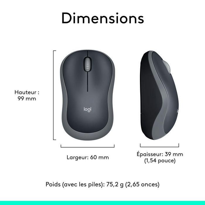Logitech M185 Ratón Inalámbrico RF Plug & Play con Nano Receptor USB, Diseño Ergonómico, Batería hasta 1 Año, Gris 10