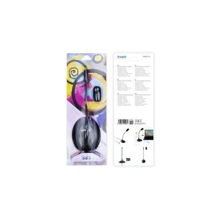 TooQ TQMM-213 Micrófono de Sobremesa Multimedia Flexible Omnidireccional Jack 3.5mm Negro 2m con interruptor ON/OFF 4 TooQ TQMM-213 Micrófono de Sobremesa Multimedia Flexible Omnidireccional Jack 3.5mm Negro 2m con interruptor ON/OFF 4