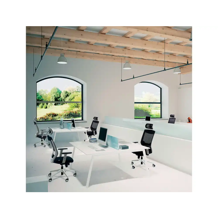 Rocada Silla de Oficina con Brazos Regulables, Respaldo Malla y Tapizado Ignífugo, Color Negro 7