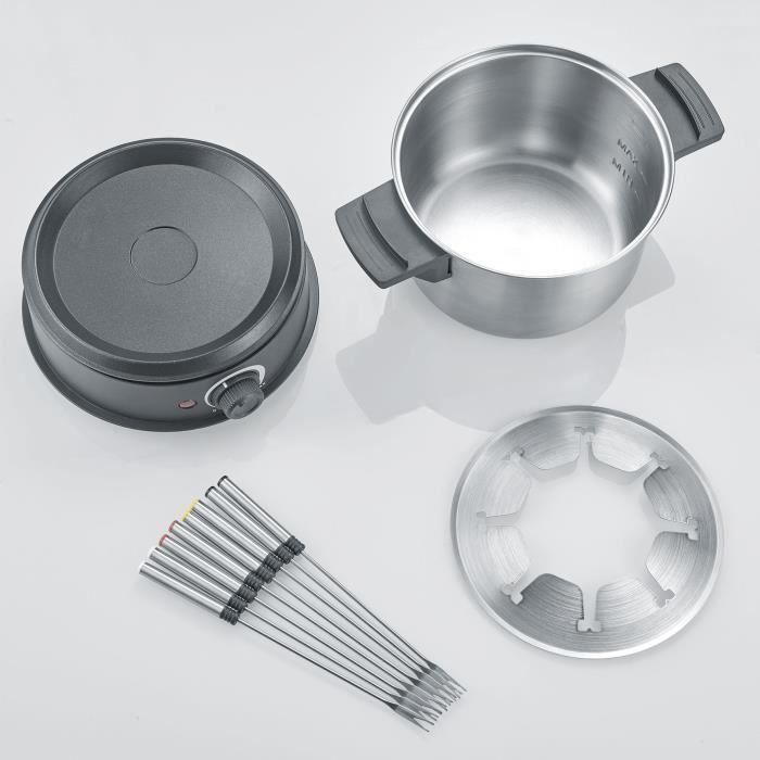 SEVERIN FO2473 Fondue eléctrica 8 personas con olla extraíble de acero inoxidable, Incluye: Protector contra salpicaduras y 8 tenedores 4 SEVERIN FO2473 Fondue eléctrica 8 personas con olla extraíble de acero inoxidable, Incluye: Protector contra salpicaduras y 8 tenedores 4