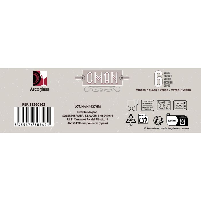 La Mediterranea Set 6 Chupitos "Oman" 55 cc 13