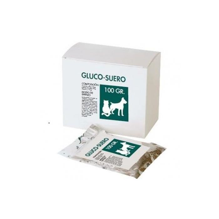Gluco Suero Rehidratante Oral para Perros y Gatos - 10 Sobres de 100g - Dextrosa, Bicarbonato Sódico Gluco Suero Rehidratante Oral para Perros y Gatos - 10 Sobres de 100g - Dextrosa, Bicarbonato Sódico