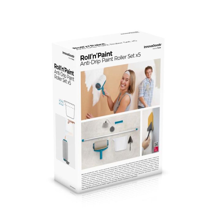 Set de Rodillos de Pintura Recargables Antigoteo Roll`n`Paint InnovaGoods 5 Piezas 2 Set de Rodillos de Pintura Recargables Antigoteo Roll`n`Paint InnovaGoods 5 Piezas 2