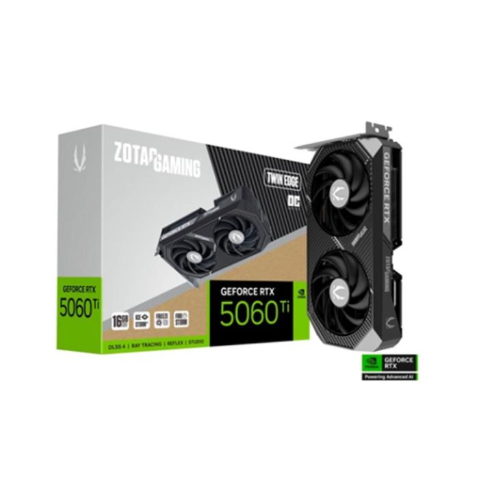 Zotac GAMING GeForce RTX 5060 Ti Twin Edge OC Tarjeta Gráfica NVIDIA 16 GB GDDR7 128-bit PCI Express 5.0 Dual Fan Zotac GAMING GeForce RTX 5060 Ti Twin Edge OC Tarjeta Gráfica NVIDIA 16 GB GDDR7 128-bit PCI Express 5.0 Dual Fan