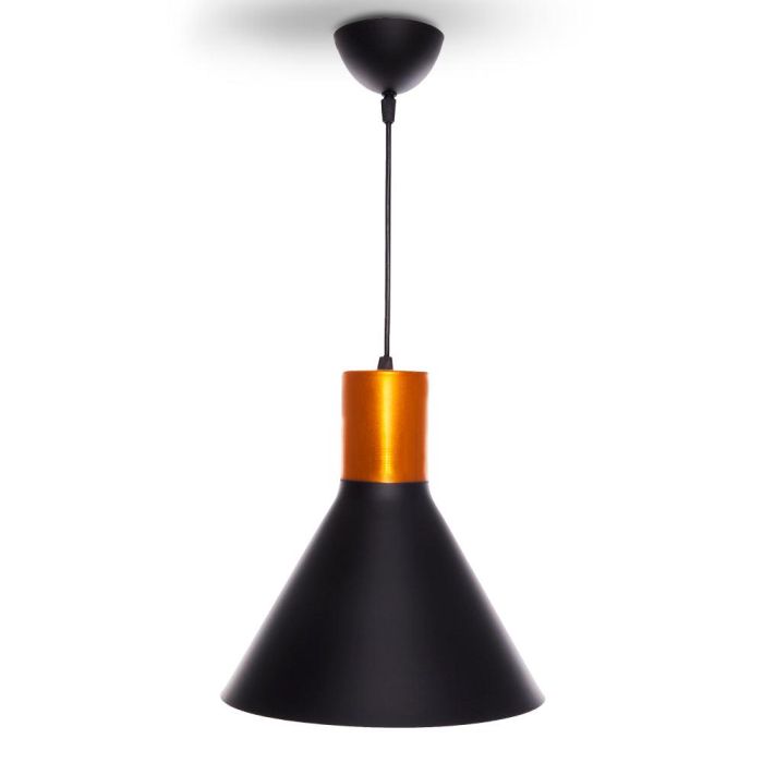 Lámpara Colgante Angelina SKD-P012-B Negro Mate Detalle Cobre Interior Dorado Diseño Retro Vintage Industrial Casquillo E27 0 Lámpara Colgante Angelina SKD-P012-B Negro Mate Detalle Cobre Interior Dorado Diseño Retro Vintage Industrial Casquillo E27 0