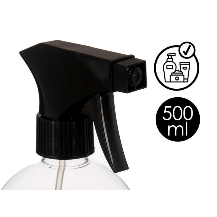 Bote Rociador de Plástico 500 ml Berilo - 8.5x18.5x9.5 cm, Negro/Transparente (12 Unidades) 3 Bote Rociador de Plástico 500 ml Berilo - 8.5x18.5x9.5 cm, Negro/Transparente (12 Unidades) 3