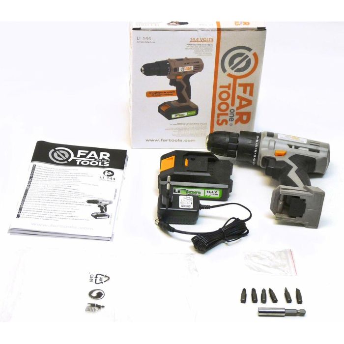 Fartools ONE LI 144 Taladro Inalámbrico de Batería Li-ion de 14.4 V y 1.3 Ah, con 14 Nm de Par Máximo 4 Fartools ONE LI 144 Taladro Inalámbrico de Batería Li-ion de 14.4 V y 1.3 Ah, con 14 Nm de Par Máximo 4
