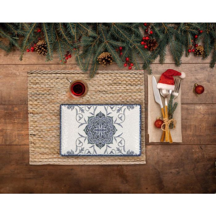 Fuente Rectangular Rosetta Elite 30x15 cm - Inde (18 Cajas) 1 Fuente Rectangular Rosetta Elite 30x15 cm - Inde (18 Cajas) 1