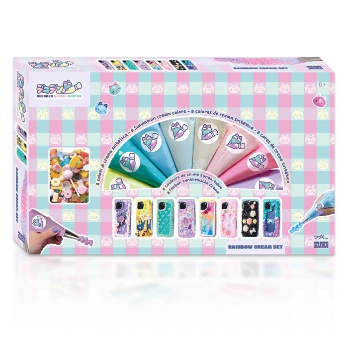 Nice Group Mega Set Decoden Rainbow 48520 Set para decorar con crema arcoíris con mangas pasteleras, adornos y boquillas