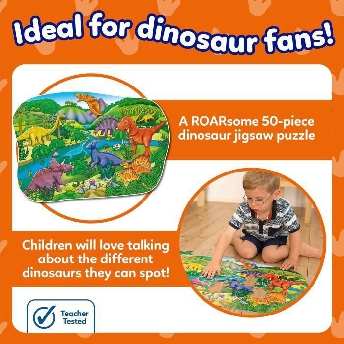 Puzzle de Dinosaurios - ORCHARD - 50 piezas - Desarrolla habilidades de coordinación y observación 2 Puzzle de Dinosaurios - ORCHARD - 50 piezas - Desarrolla habilidades de coordinación y observación 2