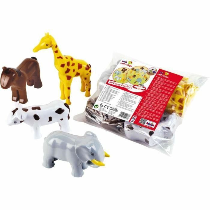 Klein 0071 Animales Magnéticos Puzzle de 4 Animales Grandes y Divertidos, 16 Piezas, A partir de 12 Meses