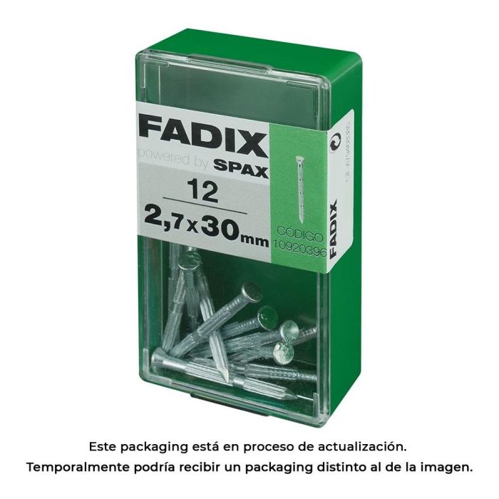 Fadix Clavo estriado acero 2,7x30mm cabeza plana - Caja de 12 unid. Ref. 10920396