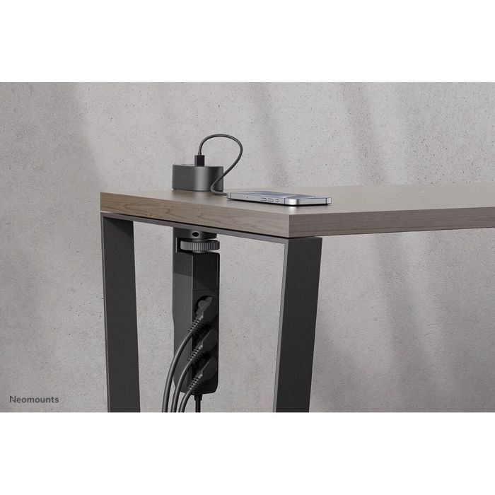 Neomounts DS22-840BL6 Regleta de Escritorio VOLT con Abrazadera, USB-C y USB-A Carga Rápida, 20W PD, 1.4m, Negra 14