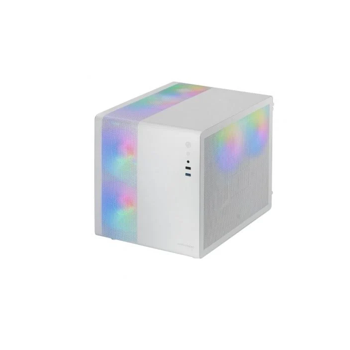 Mars Gaming Caja Gaming Minitorre MC-400 Blanca, Diseño Doble Cámara, Refrigeración FRGB Integrada, Ventana Cristal Templado, Micro-ATX, Mini-ITX 4