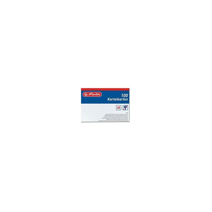 Herlitz Karteikarte A5 liniert weiß 100er Packung 1