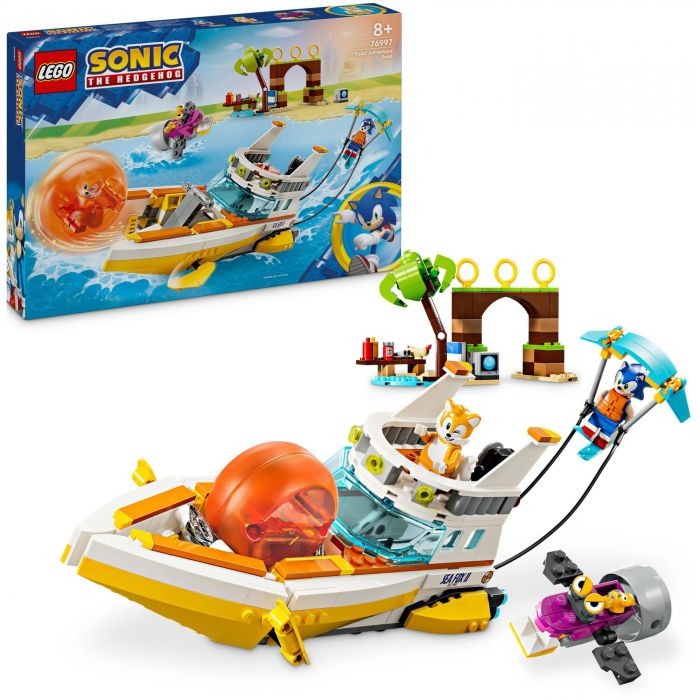 LEGO 76997 Sonic the Hedgehog Barco de aventuras de Tails, juguete interactivo 14