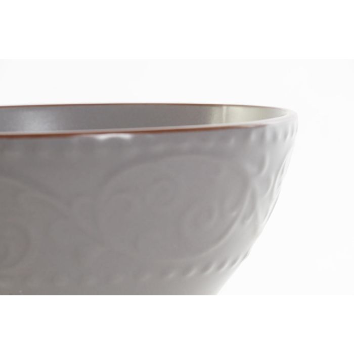 DKD Home Decor Bol Tradicional de Gres, Gris Marrón, 14.7 cm Diámetro x 7.7 cm Alto, Pack de 12 Unidades 1 DKD Home Decor Bol Tradicional de Gres, Gris Marrón, 14.7 cm Diámetro x 7.7 cm Alto, Pack de 12 Unidades 1