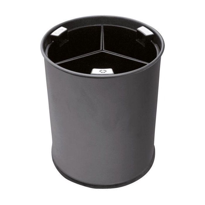 PROBBAX - WB-1252-BLA - Papelera de separación de residuos con recipientes separadores negros - 13 L de capacidad - 25,5 cm Ø x 30,8 cm - Negro 0 PROBBAX - WB-1252-BLA - Papelera de separación de residuos con recipientes separadores negros - 13 L de capacidad - 25,5 cm Ø x 30,8 cm - Negro 0