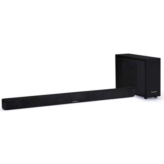 Thomson SB250BT 2.1 Barra de sonido con subwoofer - 200 vatios de potencia - Bluetooth - Entrada RCA - USB / SD - Control remoto Thomson SB250BT 2.1 Barra de sonido con subwoofer - 200 vatios de potencia - Bluetooth - Entrada RCA - USB / SD - Control remoto