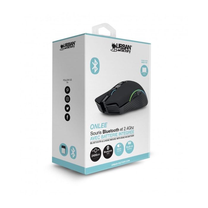 Ratón Bluetooth Inalámbrico Urban Factory BTM05UF Verde 2400 dpi Ratón Bluetooth Inalámbrico Urban Factory BTM05UF Verde 2400 dpi