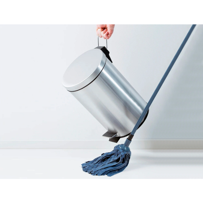 Q-connect Papelera de Metal con Pedal Cromada 32x21 cm Capacidad 6 Litros 7