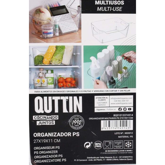 Quttin Organizador Multipropósito 27 x 19 x 11.5 cm (12 Unidades) 7