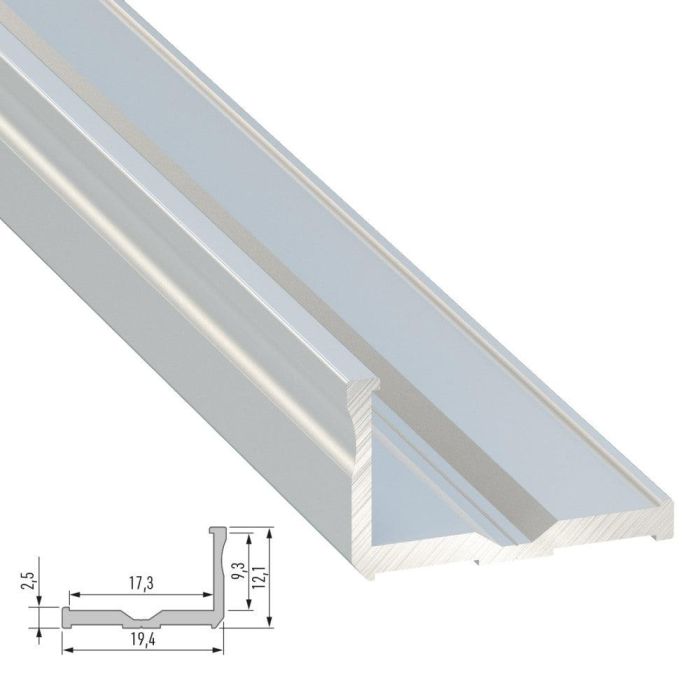 Perfíl Aluminio Tipo E 2,02M - Bruto Perfíl Aluminio Tipo E 2,02M - Bruto