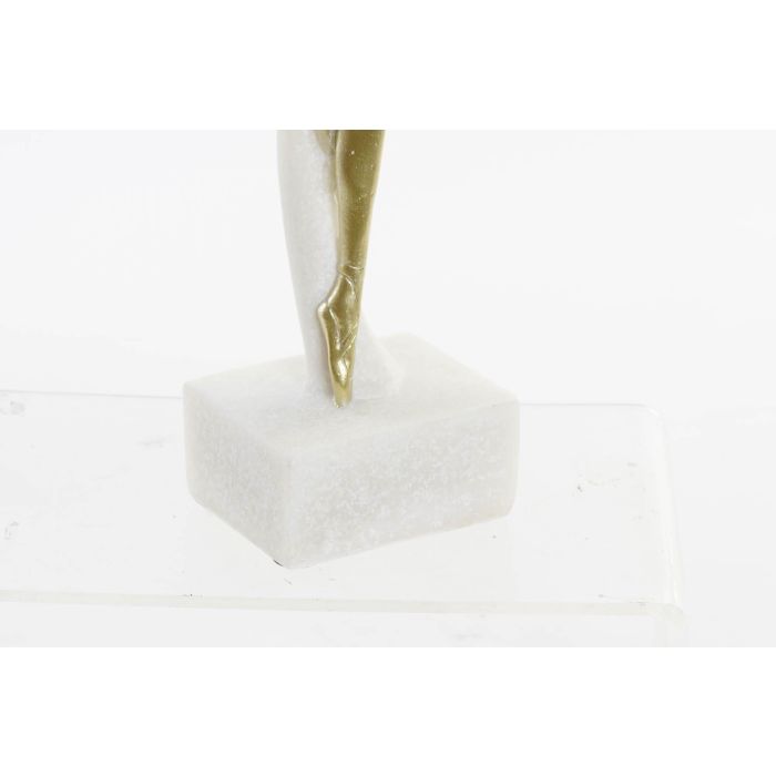 DKD Home Decor Figura Romantico Bailarina Resina Blanco Dorado 12.5 x 40 x 13.5 cm 2
