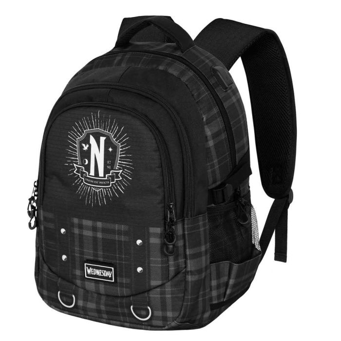 Wednesday Miércoles Mochila Running PLUS Chains - 32L, 3 compartimentos, Ripstop, USB, Negro 2