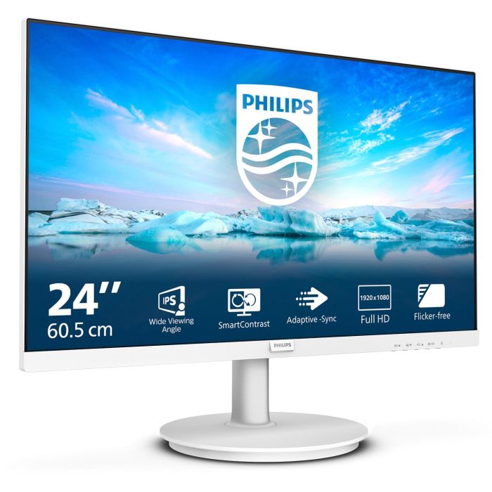 Monitor Philips 241V8AW/00 23.8 Pulgadas FHD IPS 75Hz Blanco 1