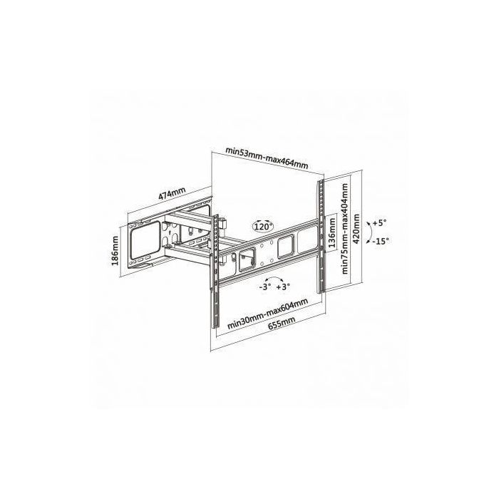 Aisens Soporte de Pared Eco Giratorio Inclinable y Nivelable para TV/Monitor 37"-70" Hasta 40 kg Negro 4 Aisens Soporte de Pared Eco Giratorio Inclinable y Nivelable para TV/Monitor 37"-70" Hasta 40 kg Negro 4