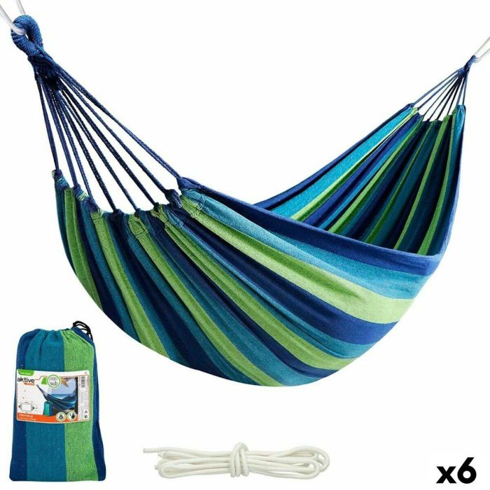 Hamaca Aktive Azul 200 x 0,4 x 100 cm (6 Unidades) Hamaca Aktive Azul 200 x 0,4 x 100 cm (6 Unidades)