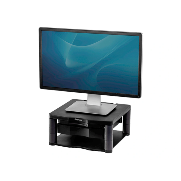 Fellowes Soporte Monitor Plus Ajustable 5 Alturas 64mm-165mm hasta 36kg Grafito 165x335x344mm 1 Fellowes Soporte Monitor Plus Ajustable 5 Alturas 64mm-165mm hasta 36kg Grafito 165x335x344mm 1