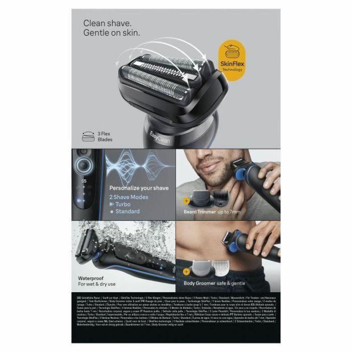 Braun BRA8700216647229 Afeitadora Eléctrica Serie 5 Negra y Azul - Batería 50 min, Carga Rápida 5 min 1 Braun BRA8700216647229 Afeitadora Eléctrica Serie 5 Negra y Azul - Batería 50 min, Carga Rápida 5 min 1