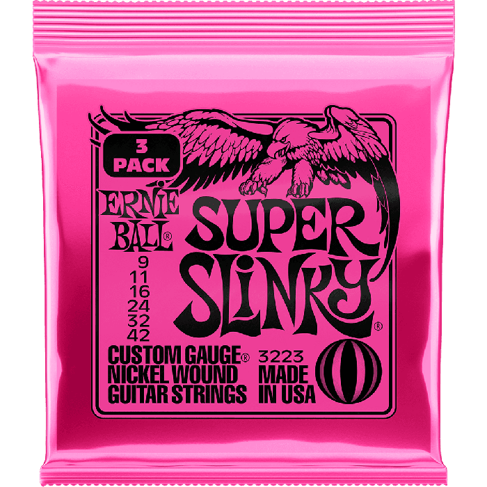 Juego Eléctrica Slinky Pink 9-42 Tripack (3) 2 Juego Eléctrica Slinky Pink 9-42 Tripack (3) 2