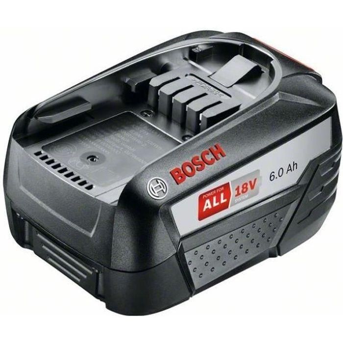Bosch Batería de Iones de Litio (Li-ion) 18V 6.0Ah para Sistema Power4All. Alta autonomía, sin efecto memoria ni autodescarga, mayor vida útil. Bosch Batería de Iones de Litio (Li-ion) 18V 6.0Ah para Sistema Power4All. Alta autonomía, sin efecto memoria ni autodescarga, mayor vida útil.