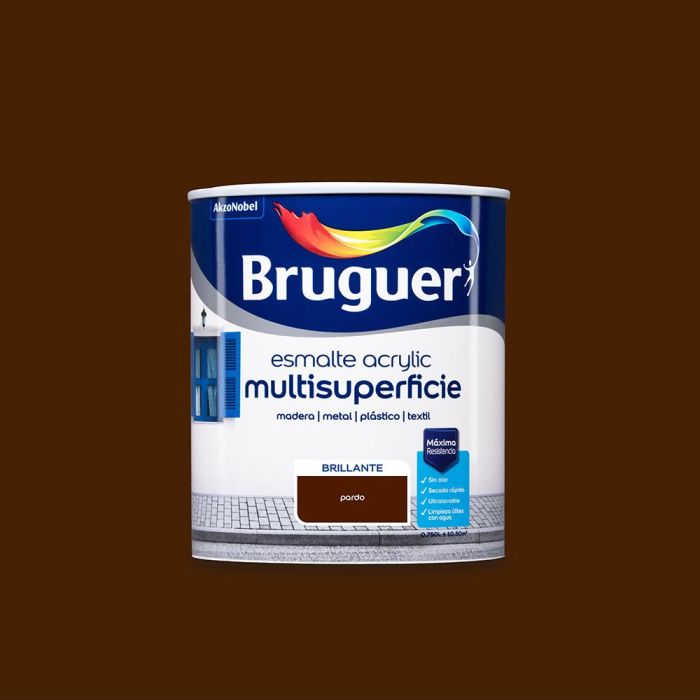 Bruguer Esmalte acrílico multisuperficie brillante pardo 0,750l 5057538 para madera, metal, plástico, textil interior/exterior 0 Bruguer Esmalte acrílico multisuperficie brillante pardo 0,750l 5057538 para madera, metal, plástico, textil interior/exterior 0