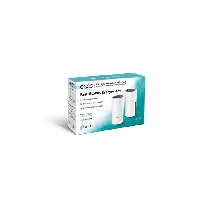 TP-Link Deco M4 Sistema Wi-Fi Mesh AC1200, Doble Banda (2.4GHz/5GHz), Hasta 1167 Mbps, Cobertura para Toda la Casa, Pack de 2 Unidades