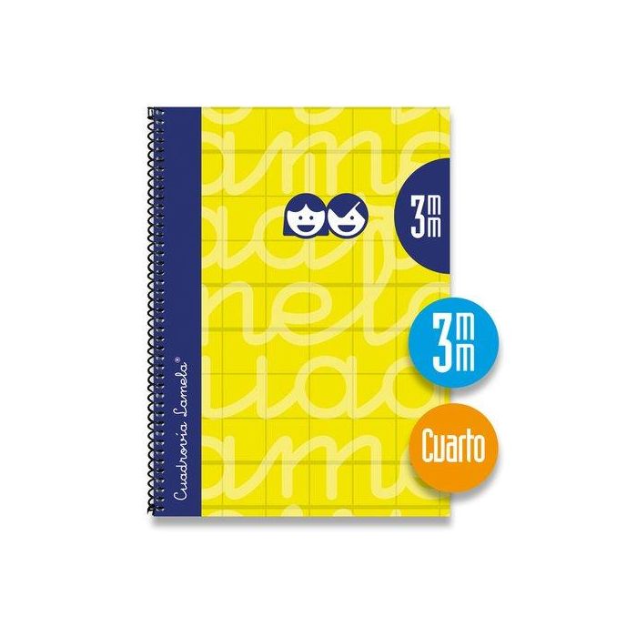 Lamela Bloc Tapa Forrada 4º 80H Cuadrovia 3 Mm Amarillo (Set de 5)