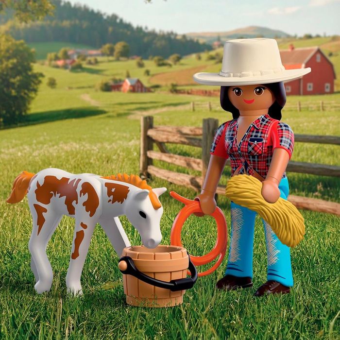 PLAYMOBIL Jinete Con Caballo 72026 - Duo Pack, Figura de Vaquera y Potro Moteado con Accesorios, Juguete +4 años 3 PLAYMOBIL Jinete Con Caballo 72026 - Duo Pack, Figura de Vaquera y Potro Moteado con Accesorios, Juguete +4 años 3