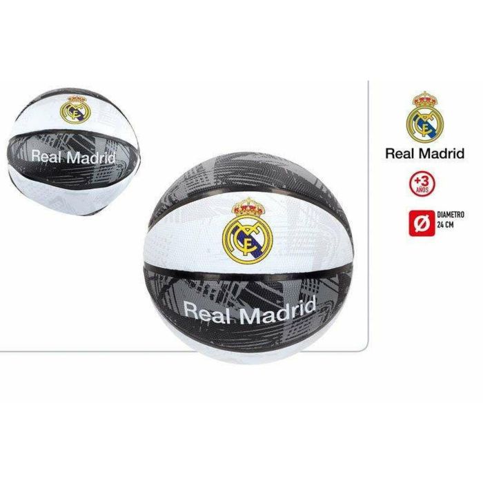 Real Madrid Balón de Baloncesto Ø24cm, Deshinchado, Ideal para Niños +3 Años 1 Real Madrid Balón de Baloncesto Ø24cm, Deshinchado, Ideal para Niños +3 Años 1