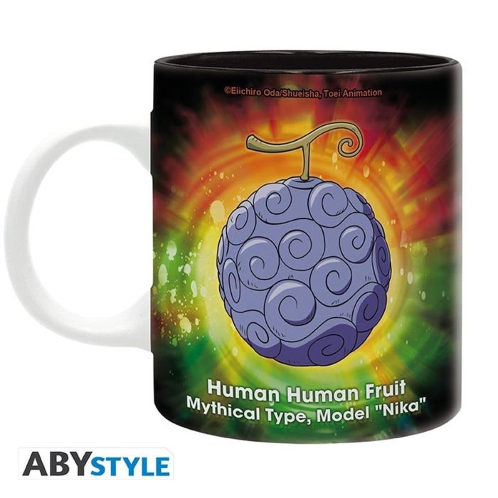 Abystyle Taza One Piece Luffy Gear 5 Nika - Modelo Mítico Nika, Cerámica 320ml, Apta Lavavajillas