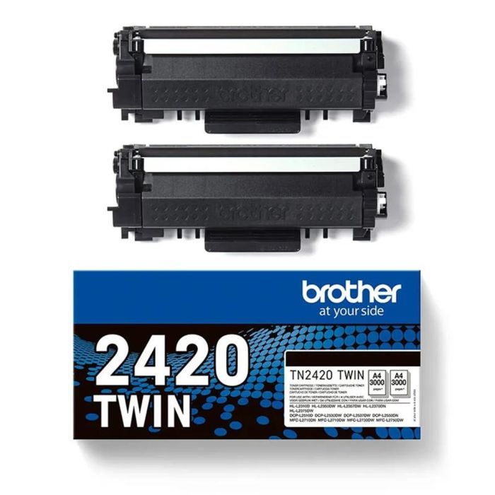 BROTHER pack de 2 cartuchos deToner negro de larga duracion tn2420twin/TN2420TWIN