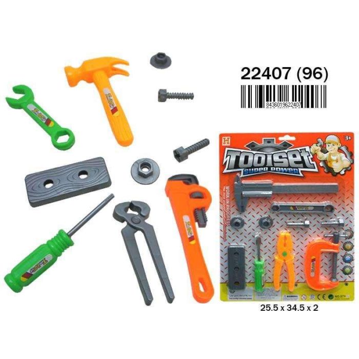 Rama Conjunto de herramientas y accesorios de colores en blister 25,5x40x2,3 cm - modelos surtidos 1