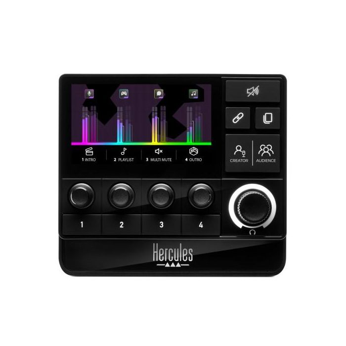Hercules Controlador de Audio Stream 200 XLR con Pantalla LCD y Micrófono XLR - 4780934 1