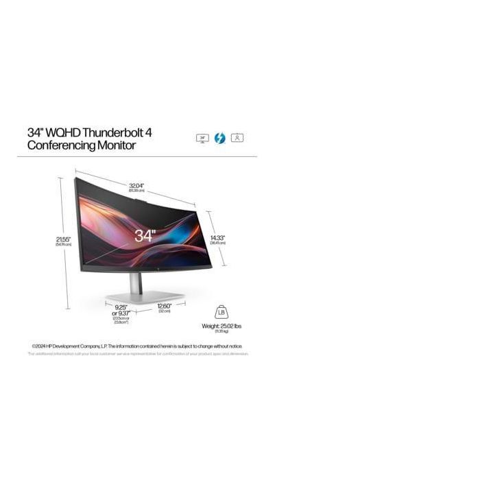 HP Series 7 Pro 34 inch WQHD Conferencing Monitor - 734pm 22 HP Series 7 Pro 34 inch WQHD Conferencing Monitor - 734pm 22