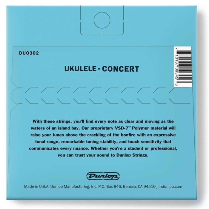 Dunlop Cuerdas Ukelele Concert Polímero VSD-7 Calibres .026 .031 .036 .026 1